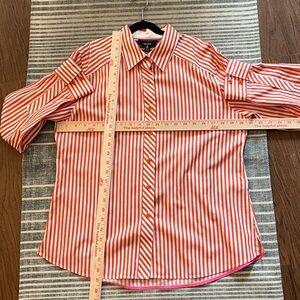 Stunning 100% Cotton No Iron Orange Stripe FoxCroft Shirt Like New ( never worn)